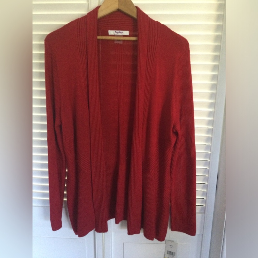 TanJay Red Cardigan, Size Petite M